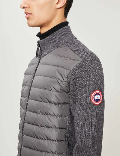 Shop Canada Goose Hybridge Wool And Shell-down Jacket In Iron Grey