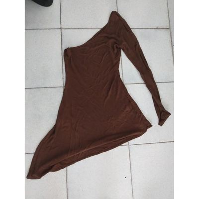 Pre-owned Alberta Ferretti Mini Dress In Brown