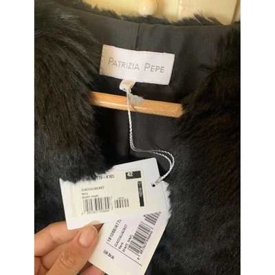 Pre-owned Patrizia Pepe Faux Fur Jacket In Black