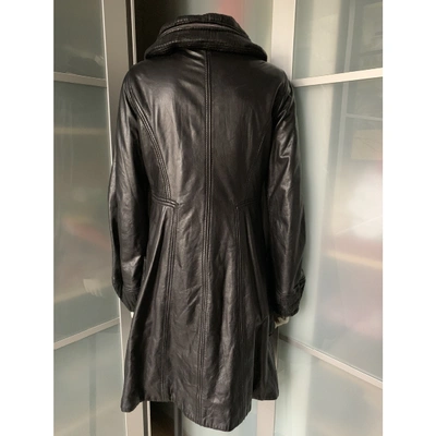 Pre-owned Sylvie Schimmel Leather Coat In Black