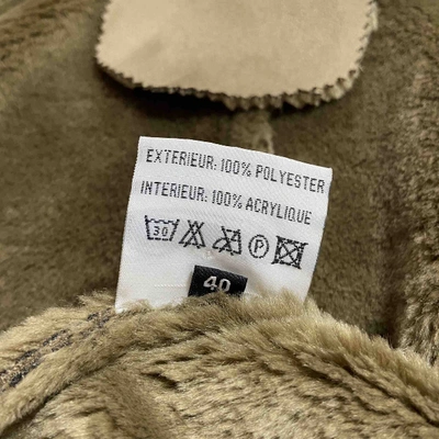 Pre-owned Balmain Faux Fur Coat In Beige