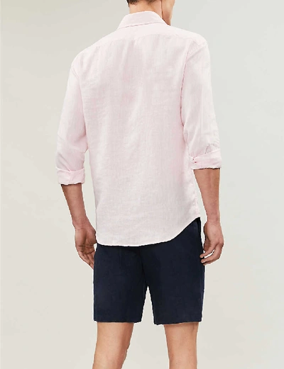 Shop Frescobol Carioca Regular-fit Linen Shirt In Pink