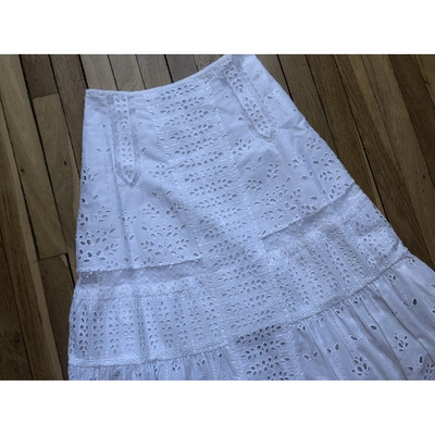 Pre-owned Loewe Maxi Skirt In White