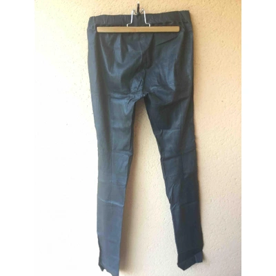 Pre-owned Sylvie Schimmel Grey Leather Trousers