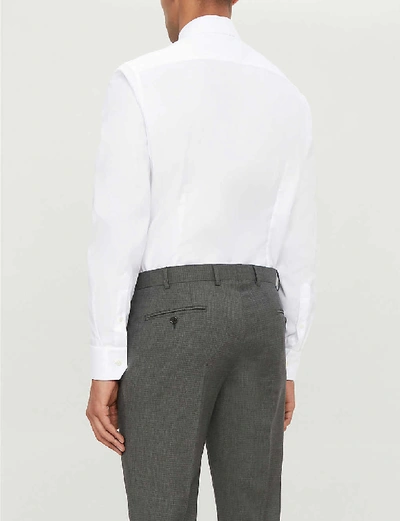 Shop Eton Mens White Slim-fit Cotton Shirt 14.5