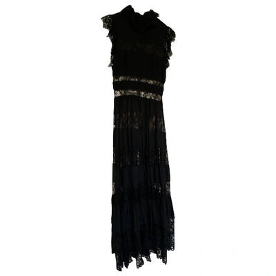 Pre-owned Elie Saab Lace Maxi Dress In Black
