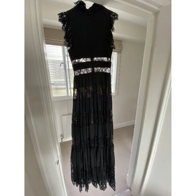 Pre-owned Elie Saab Lace Maxi Dress In Black