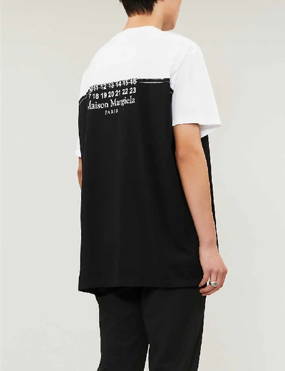 Shop Maison Margiela Logo-print Cotton-jersey T-shirt In Black