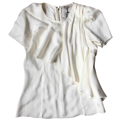 Pre-owned Nina Ricci Silk Blouse In Ecru