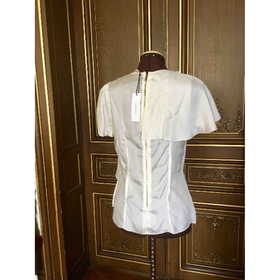 Pre-owned Nina Ricci Silk Blouse In Ecru