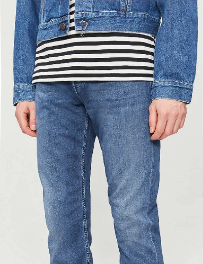 7 For All Mankind Adrien Luxe Sport Tapered Fit Jeans In Delos In Blue