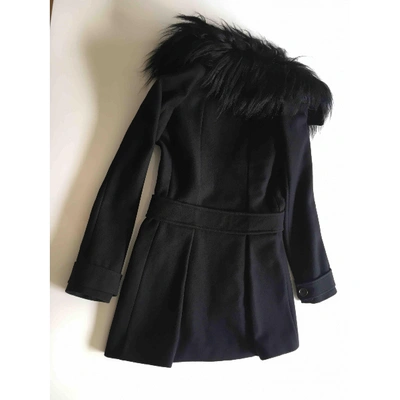 Pre-owned Pinko Wool Coat In Black