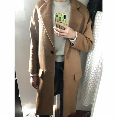 Pre-owned Hoss Intropia Camel Wool Coat