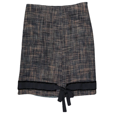 Pre-owned Prada Wool Mid-length Skirt In Blue