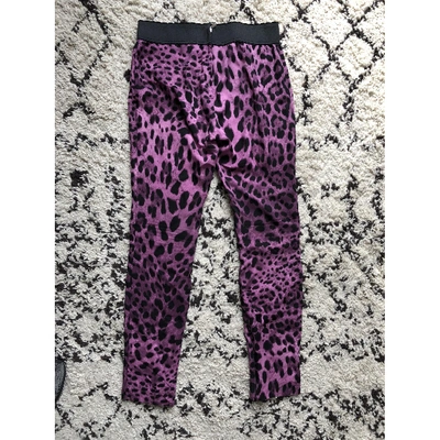 Pre-owned Dolce & Gabbana Silk Trousers In Purple