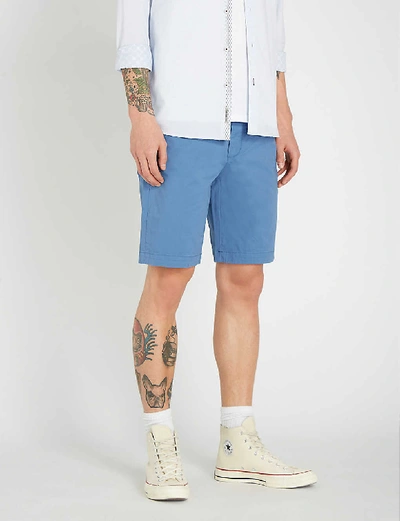 Shop Ted Baker Selshor Stretch-cotton Chino Shorts In Brt-blue