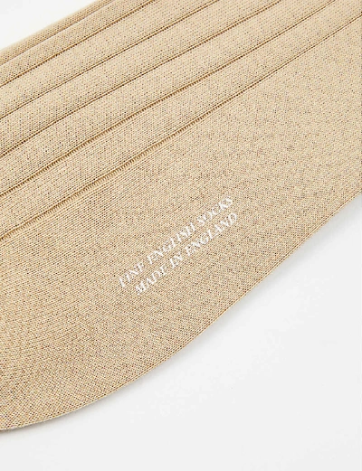 Pantherella Mens Beige Sea Island Organic Cotton Socks In Beige