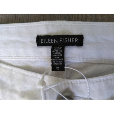 Pre-owned Eileen Fisher Short Jeans In White