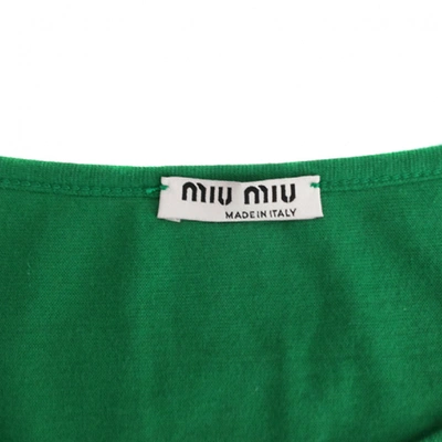 Pre-owned Miu Miu Green Cotton Top