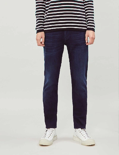 Shop 7 For All Mankind Slimmy Tapered Luxe Performance Plus Slim-fit Tapered Jeans In Dark Blue