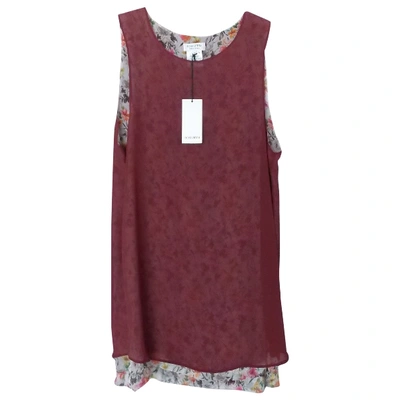 Pre-owned Roseanna Silk Mini Dress In Burgundy