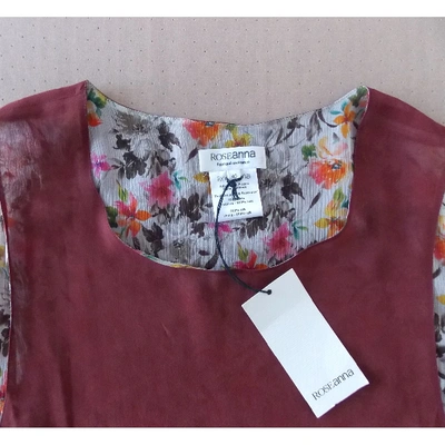 Pre-owned Roseanna Silk Mini Dress In Burgundy