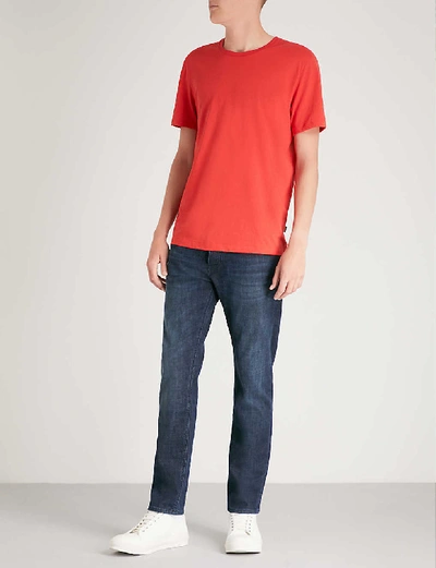 Shop Hugo Boss Slim-fit Tapered Jeans In Navy