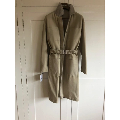 Pre-owned Sprung Frères Leather Coat In Grey