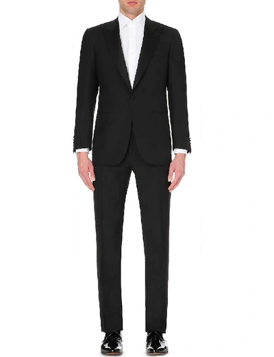 Shop Canali Regular-fit Wool Suit In Black
