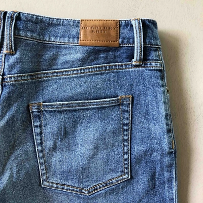 Pre-owned Burberry Blue Cotton - Elasthane Shorts