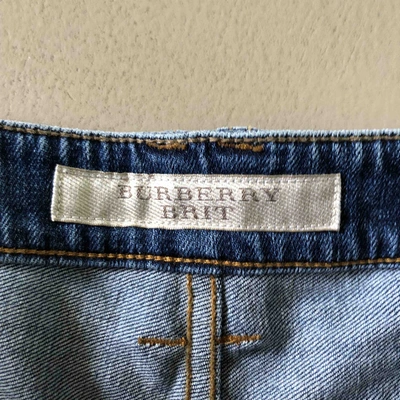 Pre-owned Burberry Blue Cotton - Elasthane Shorts