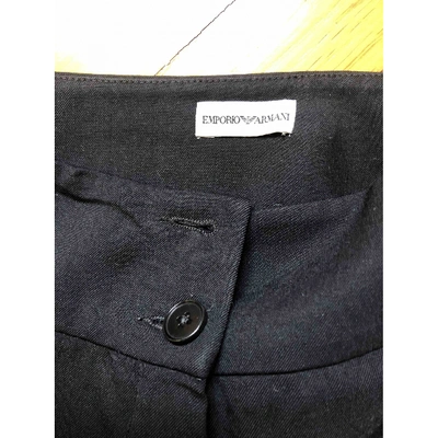 Pre-owned Emporio Armani Wool Large Pants In Black