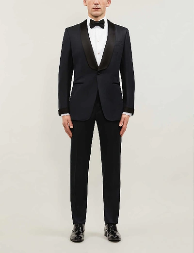 Shop Tom Ford Men's Navy O'connor-fit Wool And Mohair-blend Tuxedo