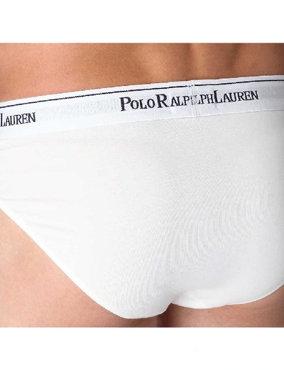 Shop Polo Ralph Lauren Mens White Pack Of Three Slim-fit Stretch-cotton Briefs Xl