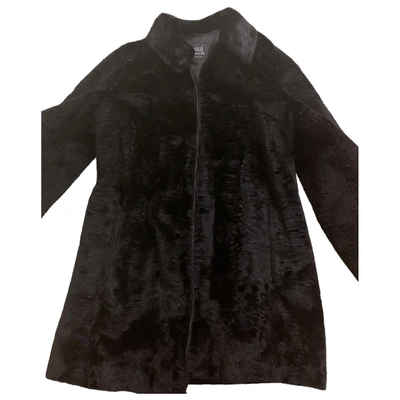 Pre-owned Anna Sui Faux Fur Coat In Black