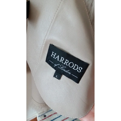 Pre-owned Harrods Leather Jacket In Grey