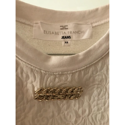 Pre-owned Elisabetta Franchi White Cotton Top