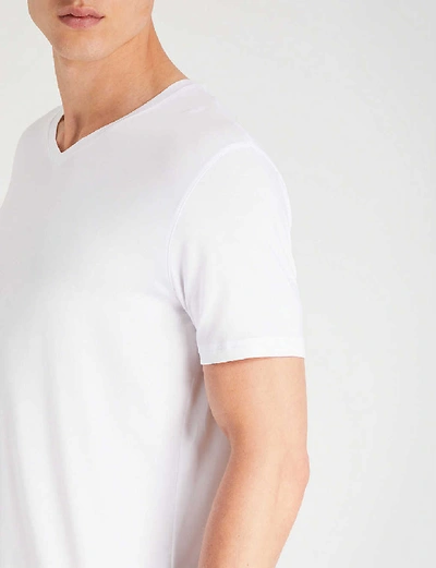 Shop Derek Rose Men's White Basel Stretch-jersey T-shirt