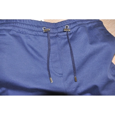 Pre-owned Balmain Trousers In Blue