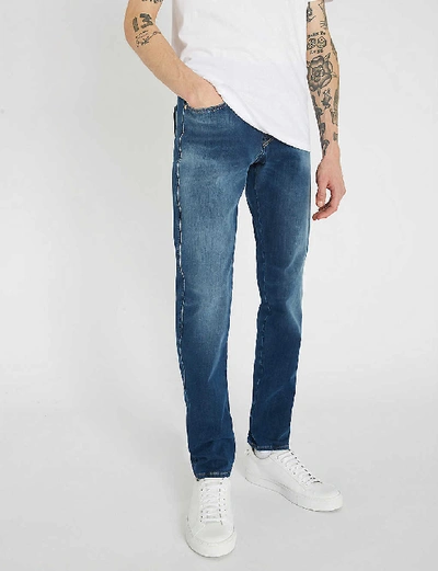 Shop Replay Anbass Hyperflex Plus Slim Stretch-denim Jeans In Medium+blue