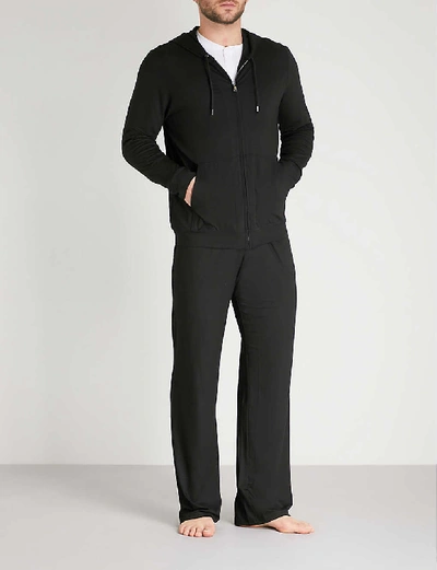 Derek Rose Men's Basel 1 Jersey Zip-front Hoodie In Black