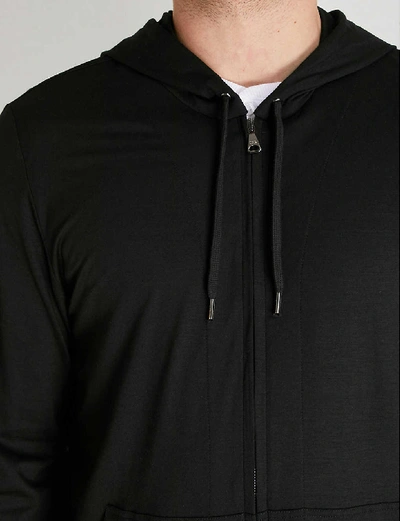 Derek Rose Men's Basel 1 Jersey Zip-front Hoodie In Black