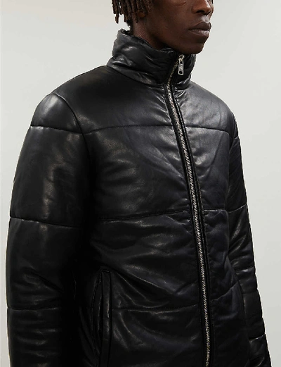 Allsaints coronet best sale leather puffer jacket