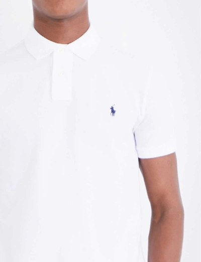 Polo Ralph Lauren Slim Fit White Cotton Polo Shirt With Logo | ModeSens