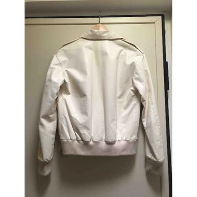 Pre-owned Ralph Lauren Leather Jacket In White