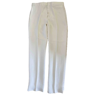 Pre-owned Chloé Straight Pants In Ecru