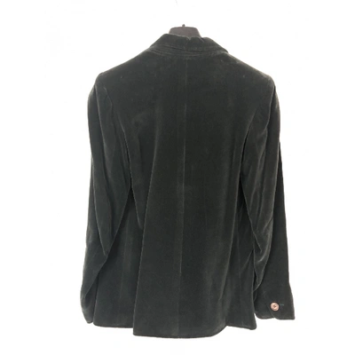Pre-owned Saint Laurent Velvet Suit Jacket In Green