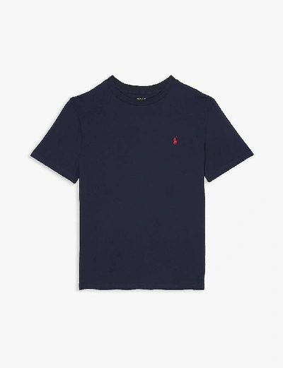 Polo Ralph Lauren Kids' Logo-print Cotton T-shirt 3-24 Months In Navy