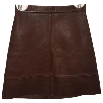 Pre-owned A.l.c Burgundy Leather Skirt