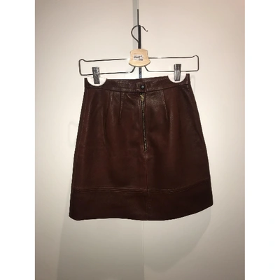 Pre-owned A.l.c Burgundy Leather Skirt